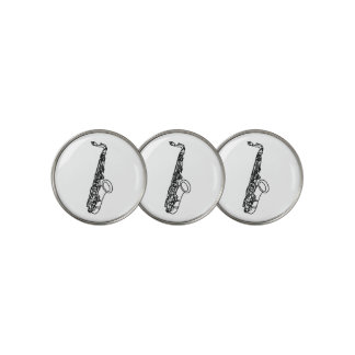 Saxophone Sketch Golf Ball Marker