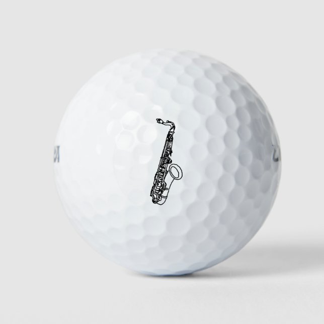 Saxophone Sketch  Golf Balls (Front)