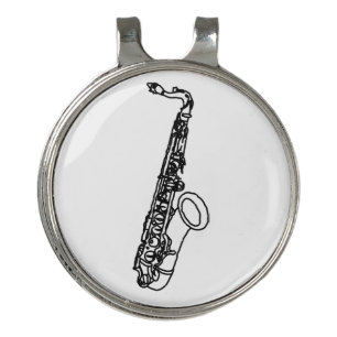 Saxophone Sketch Golf Hat Clip