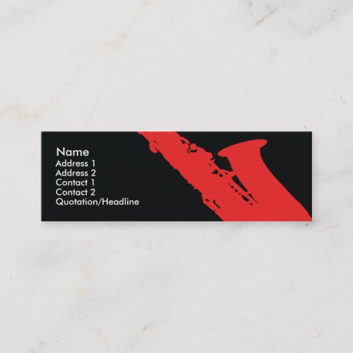 Saxophone - Skinny Business Card Templates