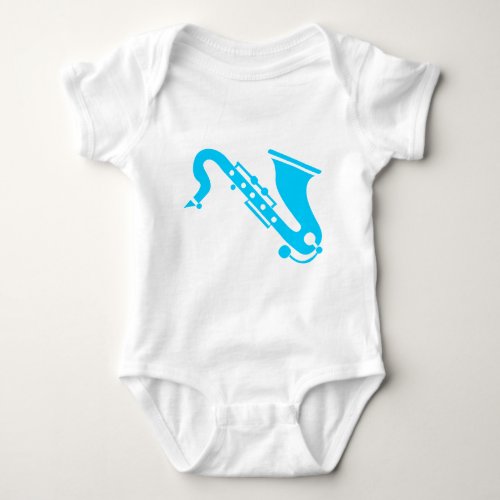 Saxophone _ Sky Blue Baby Bodysuit