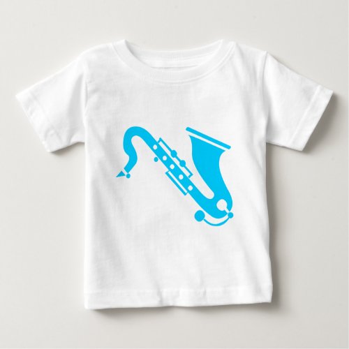 Saxophone _ Sky Blue Baby T_Shirt