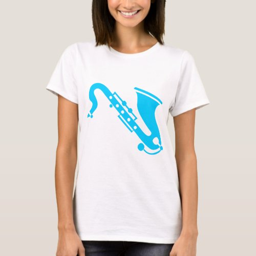 Saxophone _ Sky Blue T_Shirt