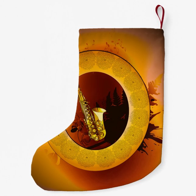 Saxophone Small Christmas Stocking (Back)