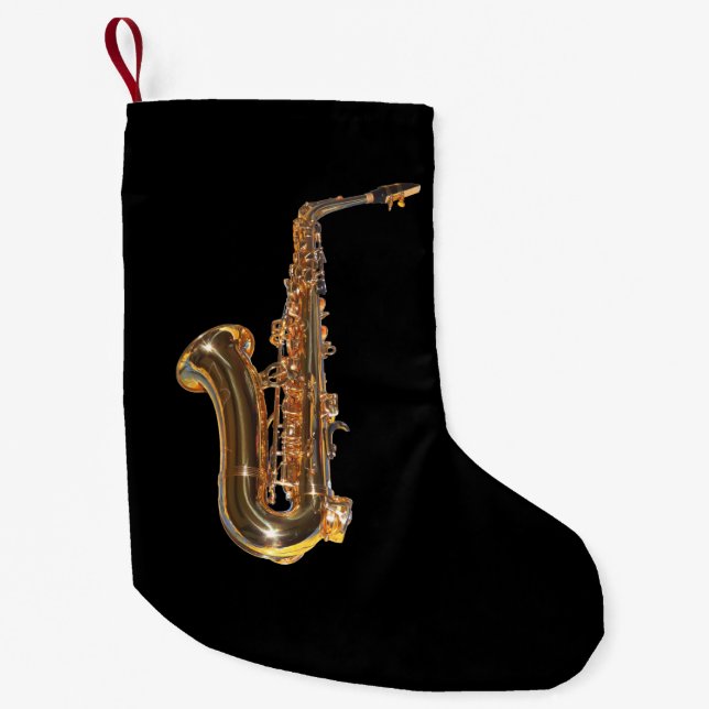 Saxophone Small Christmas Stocking (Front)