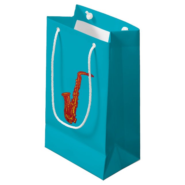 Saxophone Small Gift Bag (Front Angled)