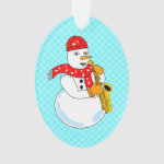 Saxophone Snowman Ornament