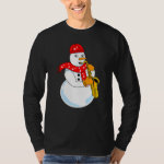 Saxophone Snowman T-Shirt