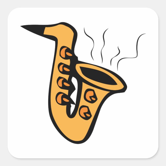Saxophone Square Sticker (Front)