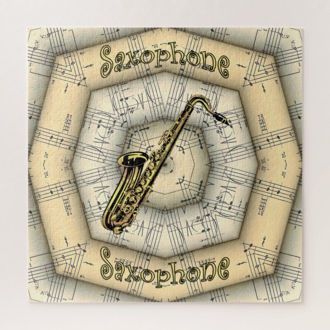 Saxophone ~ Strange Musical Design ~ Unique ~ Jigsaw Puzzle (Vertical)