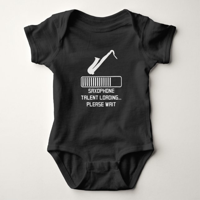 Saxophone Talent Loading Baby Bodysuit (Front)