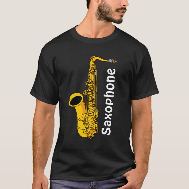 Saxophone Text T-Shirt (Front)