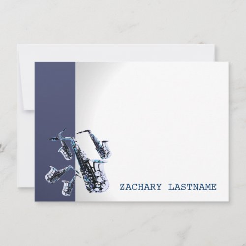 Saxophone Thank You Flat Card