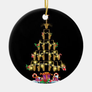Saxophone Tree Hat In Snow Christmas Decoration