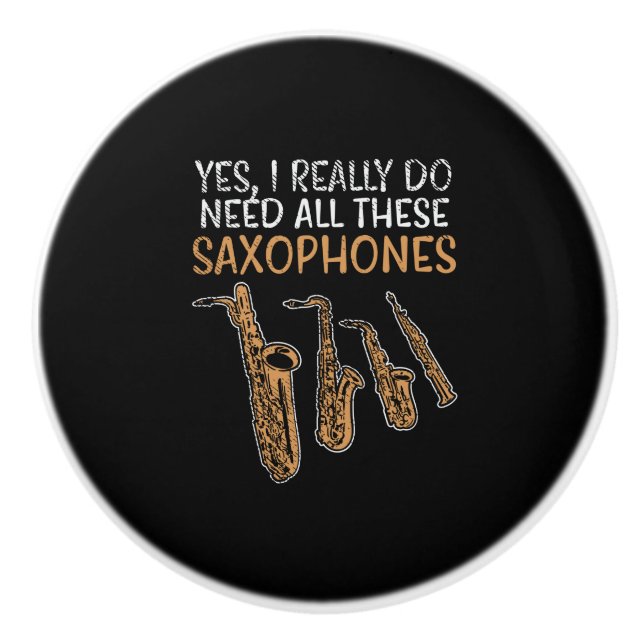 Saxophone Types Ceramic Knob (Front)