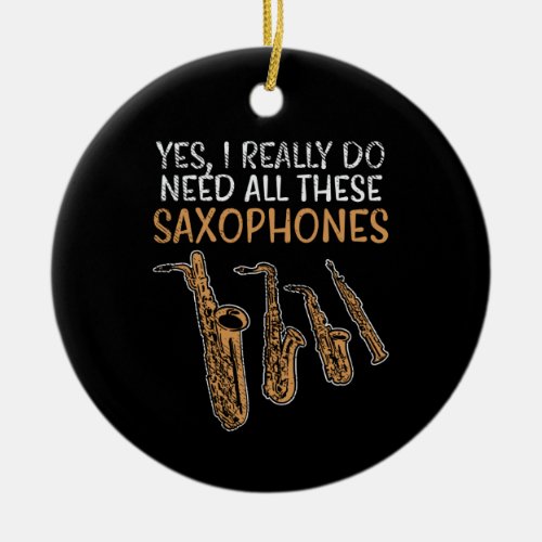 Saxophone Types Ceramic Ornament