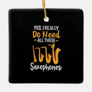 Saxophone Types Ceramic Ornament