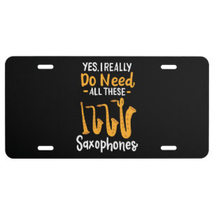 Saxophone Types License Plate