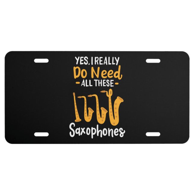 Saxophone Types License Plate (Front)