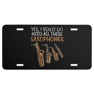 Saxophone Types License Plate