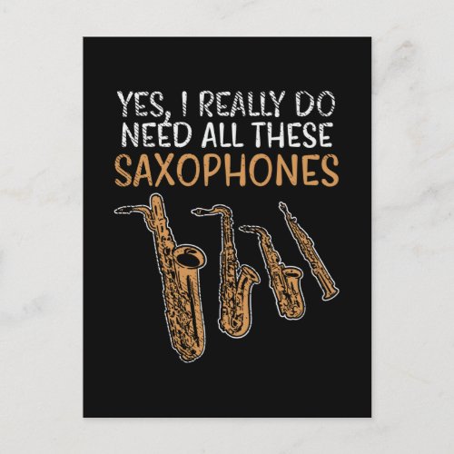 Saxophone Types Postcard