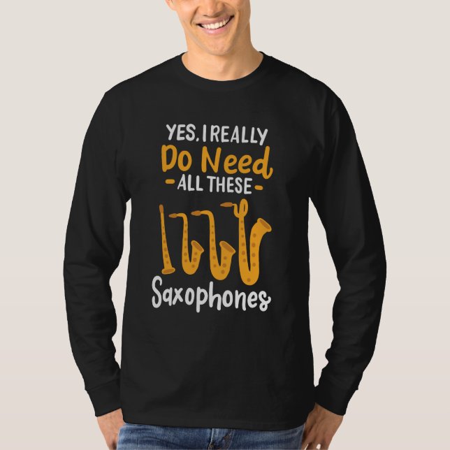 Saxophone Types T-Shirt (Front)
