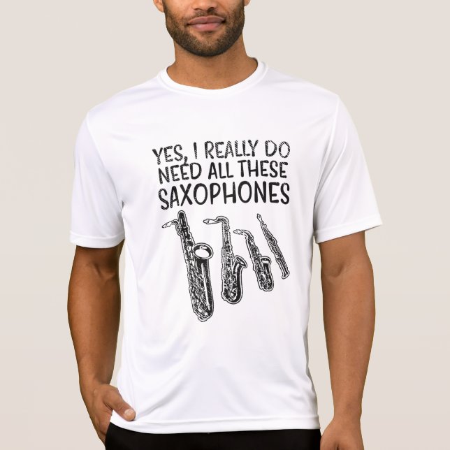 Saxophone Types T-Shirt (Front)