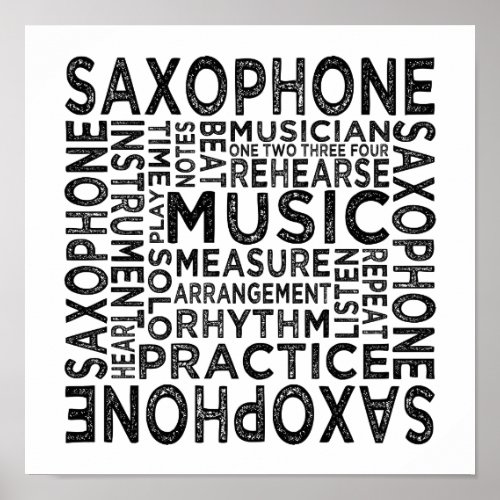 Saxophone Typography Poster