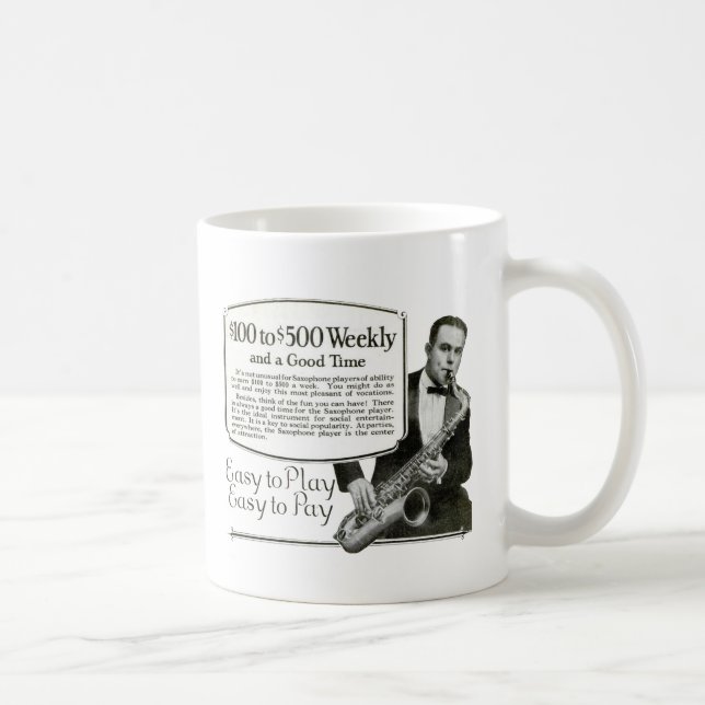 Saxophone Vintage Ad Coffee Mug (Right)