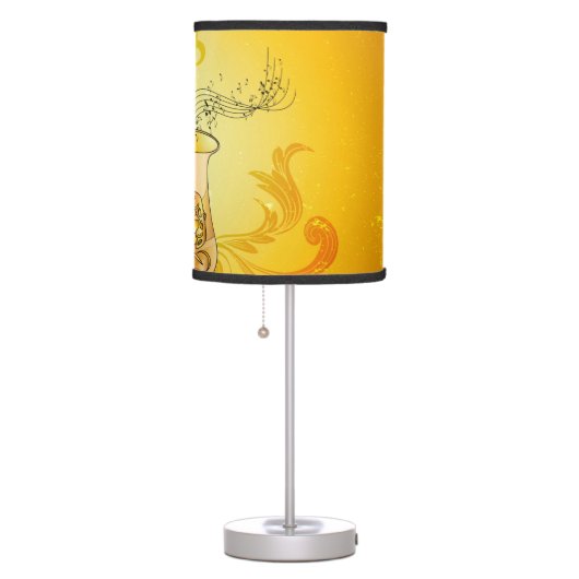 Saxophone with key notes and clef table lamp (Right)