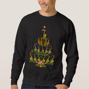 Saxophone  Xmas Lights Saxophone Christmas Tree Sweatshirt
