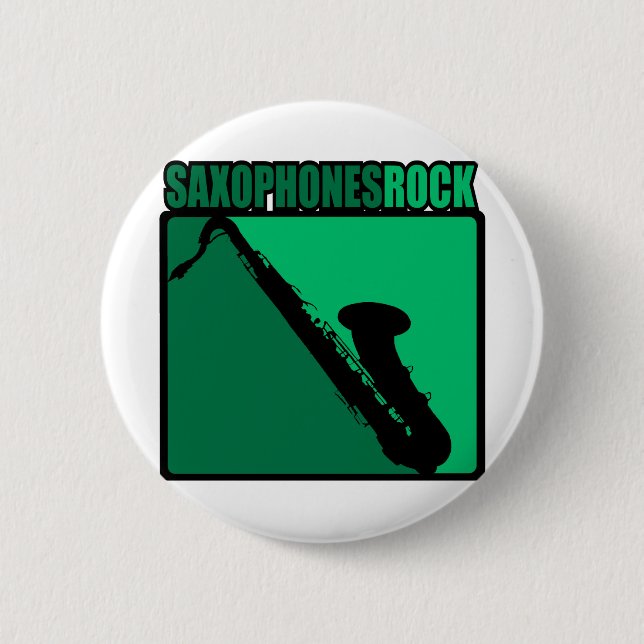 Saxophones Rock! Pinback Button (Front)