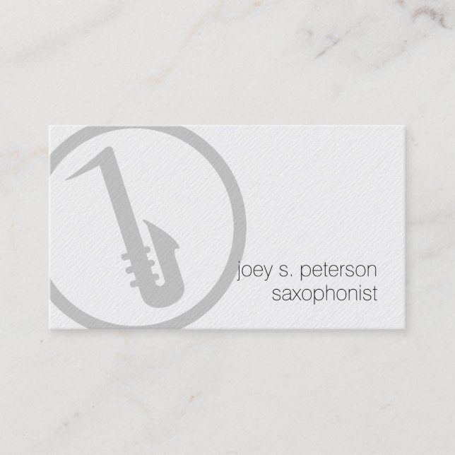 Saxophonist Bold Saxophone Icon Music Business Card (Front)