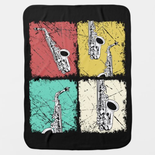 Saxophonist Gift Men Women Jazz Music Saxophone Baby Blanket