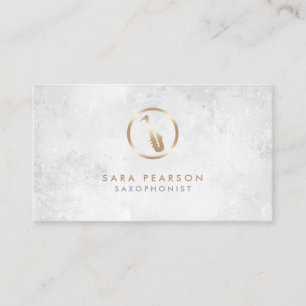 Saxophonist Gold Saxophone Icon Business Card