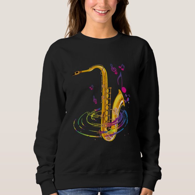 Saxophonist Jazz Saxophone Instrumentalist Sweatshirt (Front)
