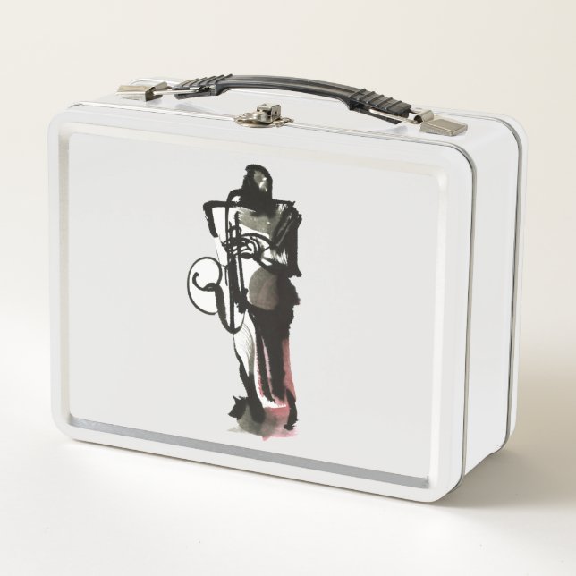 Saxophonist Metal Lunch Box (Front)