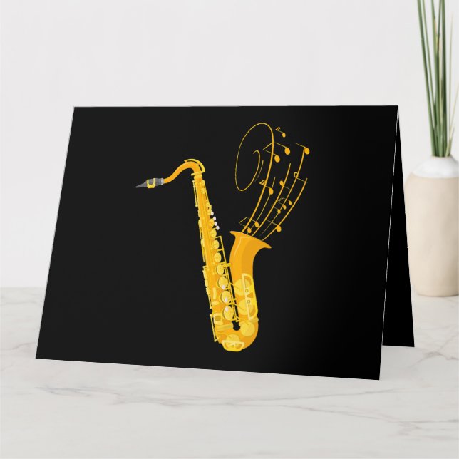 Saxophonist Music Notes Jazz Musician Saxophone (Front)