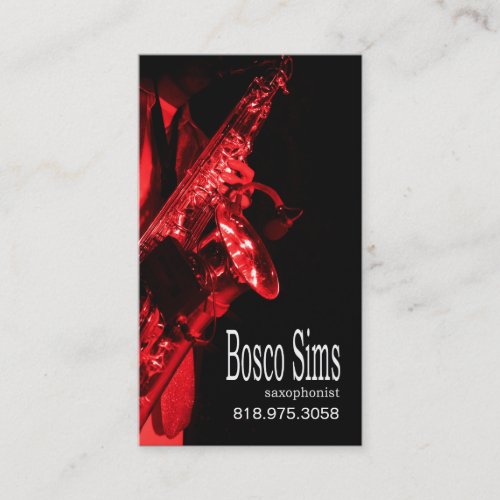 Saxophonist Musician for Music Business Card