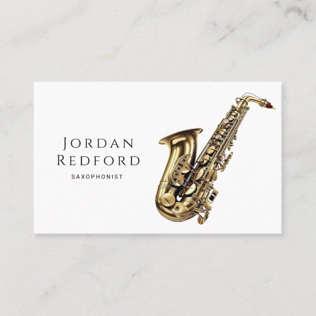Saxophonist Musician Music Teacher Business Card (Front)