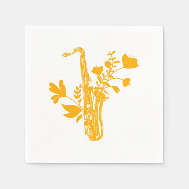 Saxophonist Sax Saxophone Music Band Jazz Gift Napkins (Front)