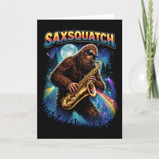 Saxsquatch Holiday Card (Front)