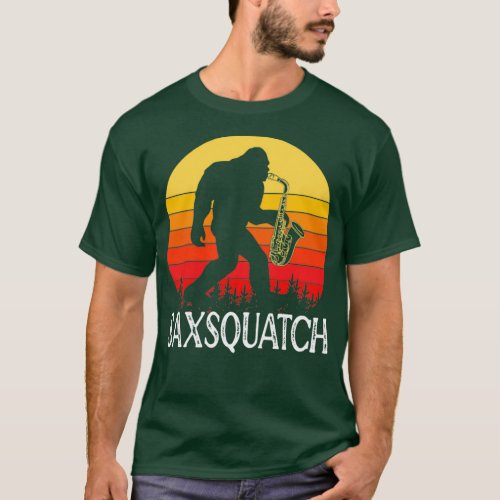 Saxsquatch Retro Sunset T_Shirt