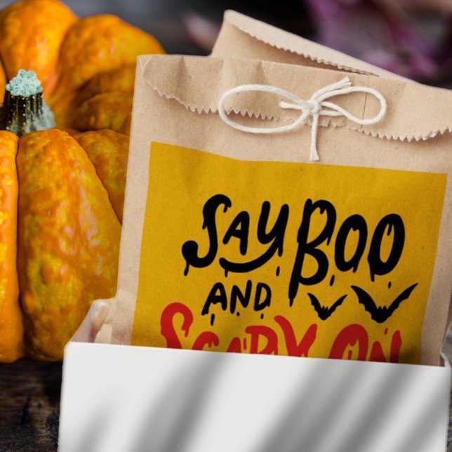 Say Boo and Scary On | Funny Halloween Party Favor Bag (Creator Uploaded)