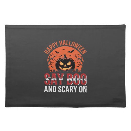 Say Boo Halloween Pumpkin Design_1 Cloth Placemat