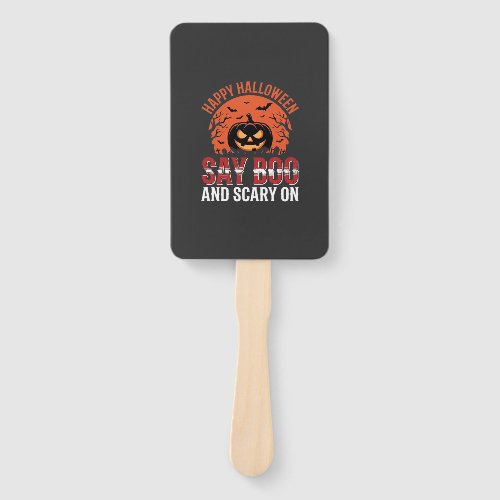 Say Boo Halloween Pumpkin Design_1 Hand Fan