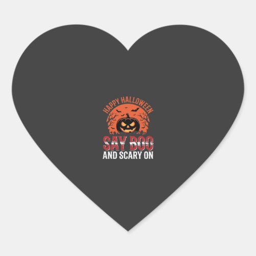 Say Boo Halloween Pumpkin Design_1 Heart Sticker