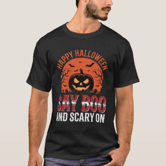 Say Boo Halloween Pumpkin Design_1 T-Shirt