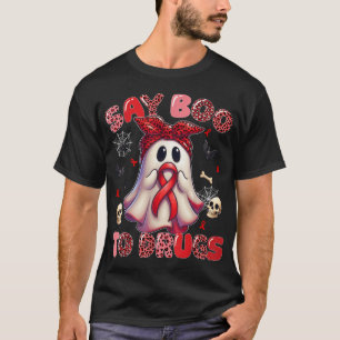 Say Boo To Drugs Leopard Red Ribbon Week Awareness T-Shirt