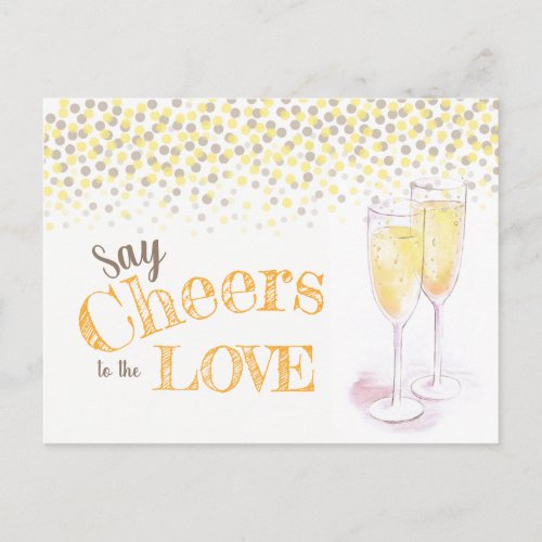 Say cheers bridal shower wine champagne tasting postcard